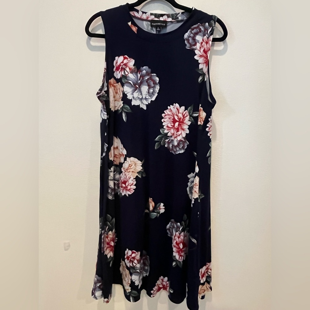 Pink and Blue Sleeveless Mini Sundress - Picture 1 of 3